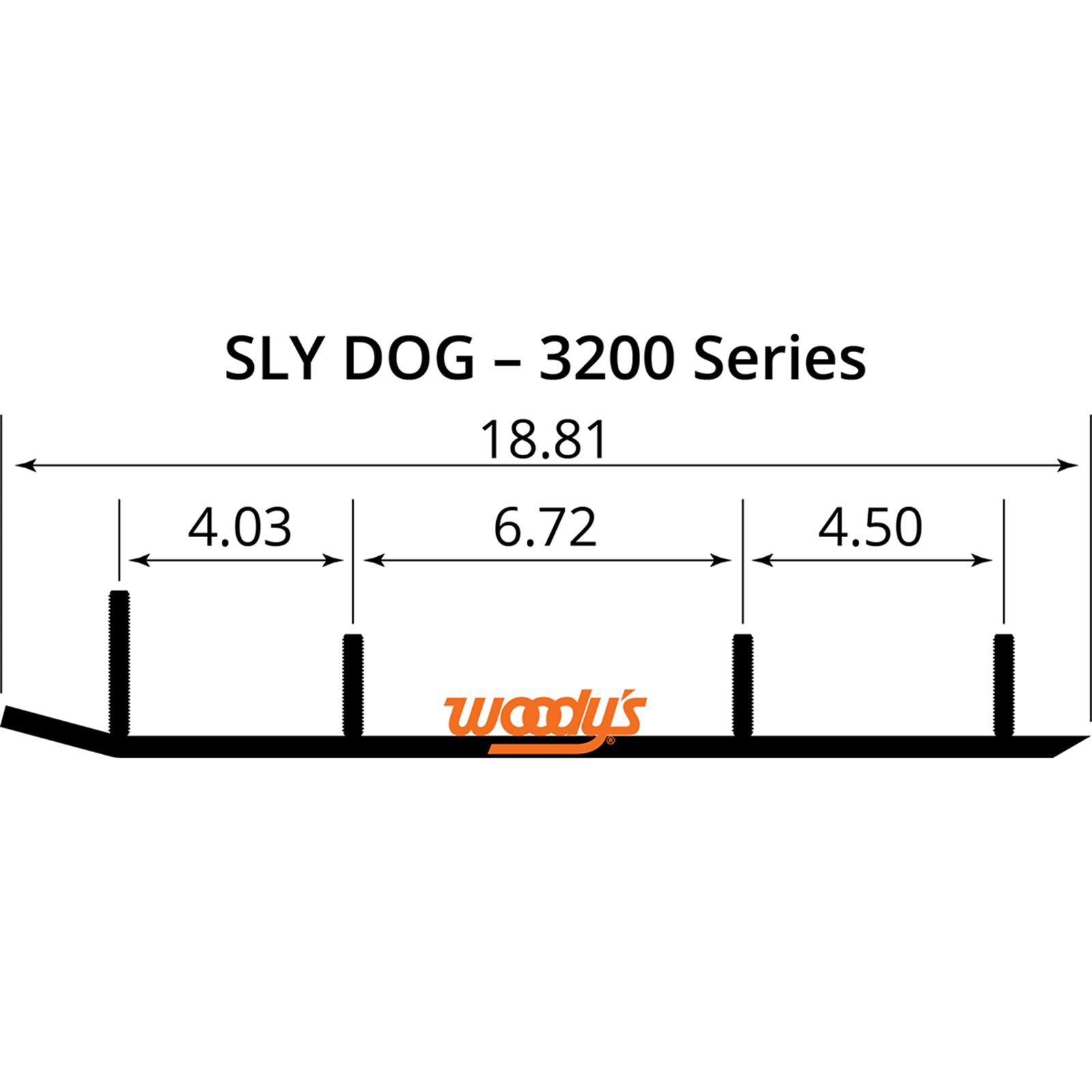 Woodys 8" Carbide Executive Series Flat-Top Runners Slydog WSL-3200_497647
