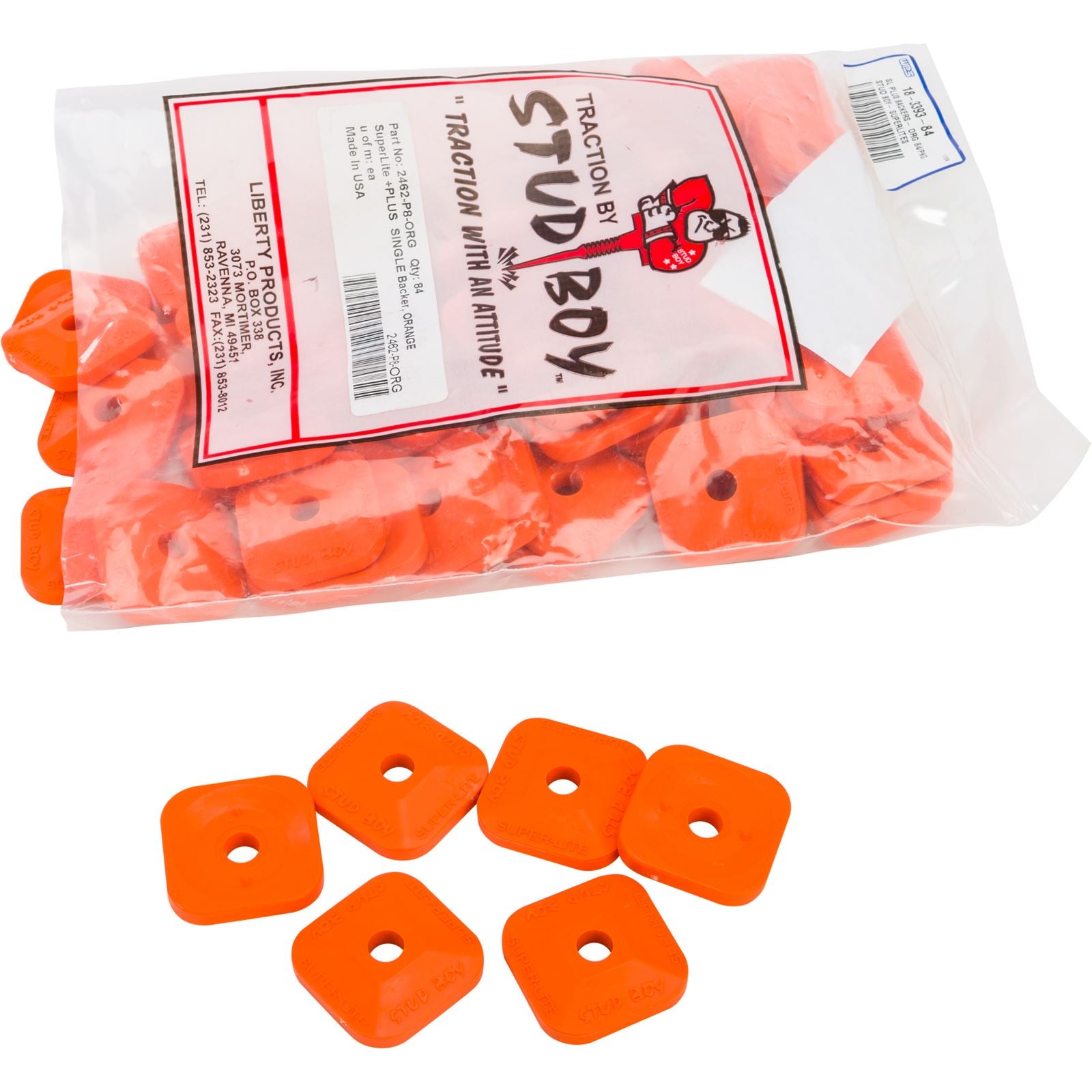 Stud Boy Super-Lite Plus Backers Orange 84/Pack 2462-P8-ORG_20074