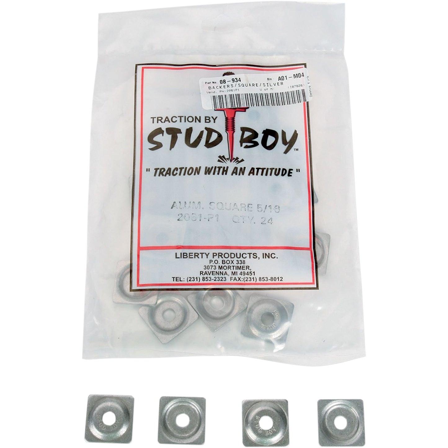Stud Boy Square Backer Plates Aluminum - 24/Pack 2061-P1_476733
