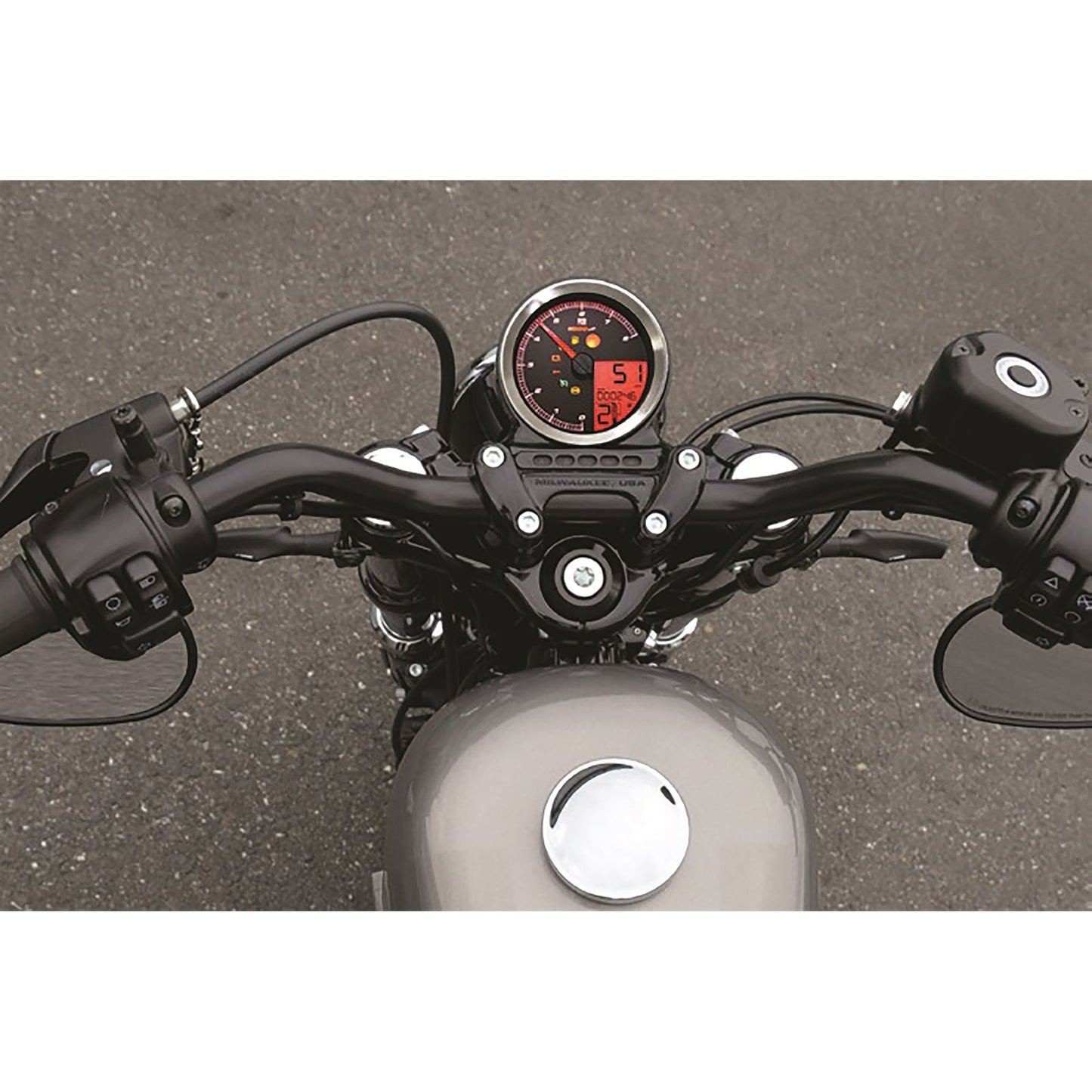 Koso Speedometer/Tachometer Silver Bezel LCD Color Change Display BA051201_22825