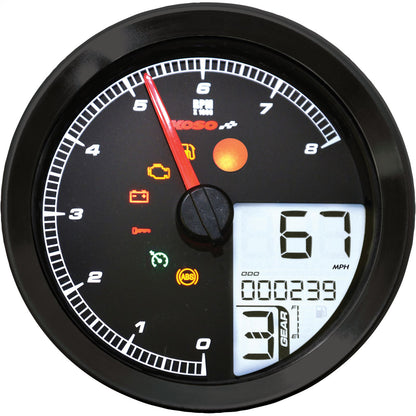 Koso Speedometer/Tachometer Black Bezel LCD Color Change Display BA051231_22827