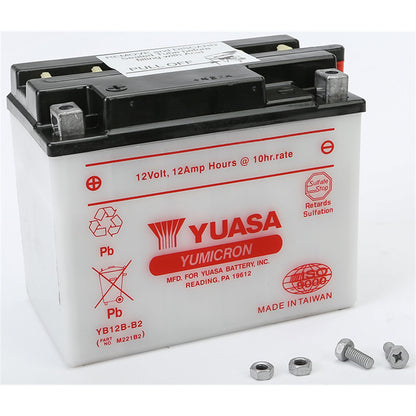 Yuasa Battery YB12B-B2 Conventional electrolyte Sold Separately YUAM221B2_25401