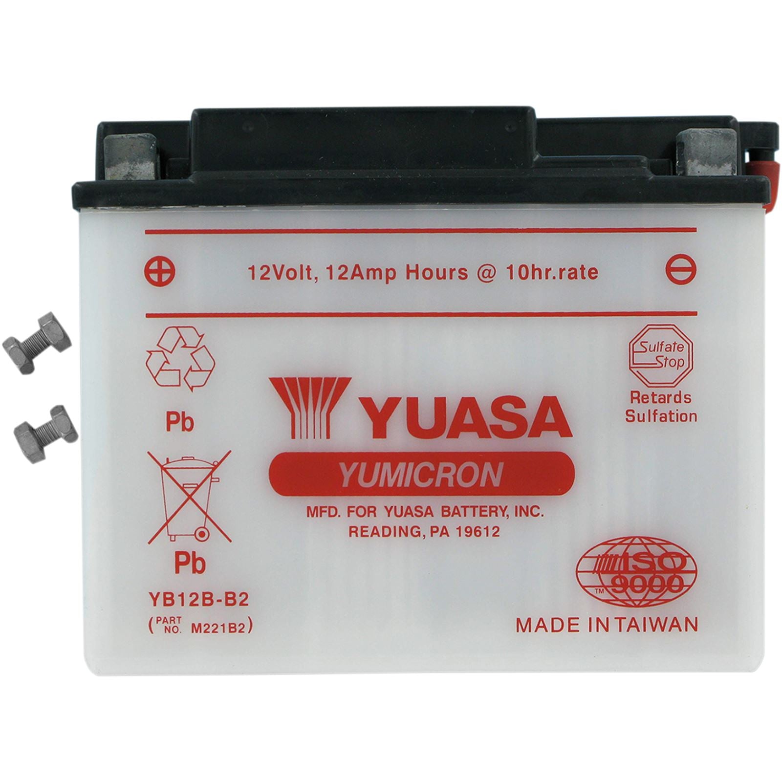 Yuasa Battery YB12B-B2 Conventional electrolyte Sold Separately YUAM221B2_501481