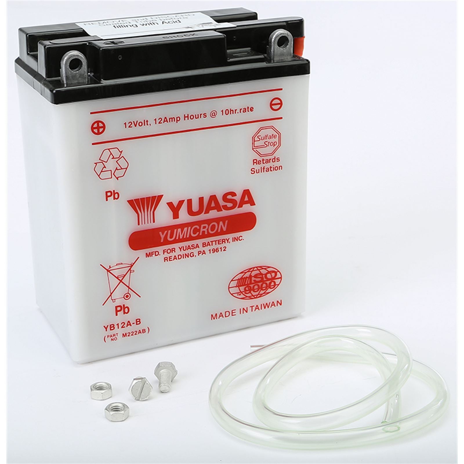 Yuasa Battery YB12A-B Conventional electrolyte Sold Separately YUAM222AB_25405