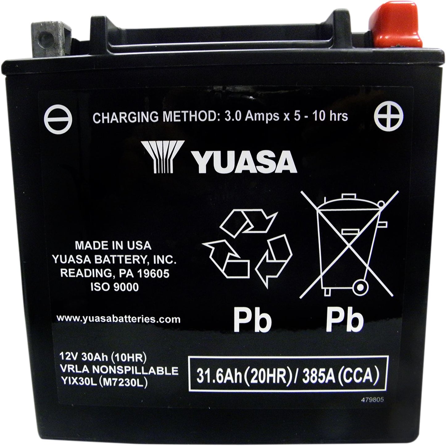 Yuasa Battery YIX30L-BS-PW Maintenance Free YUAM6230XPW_501381