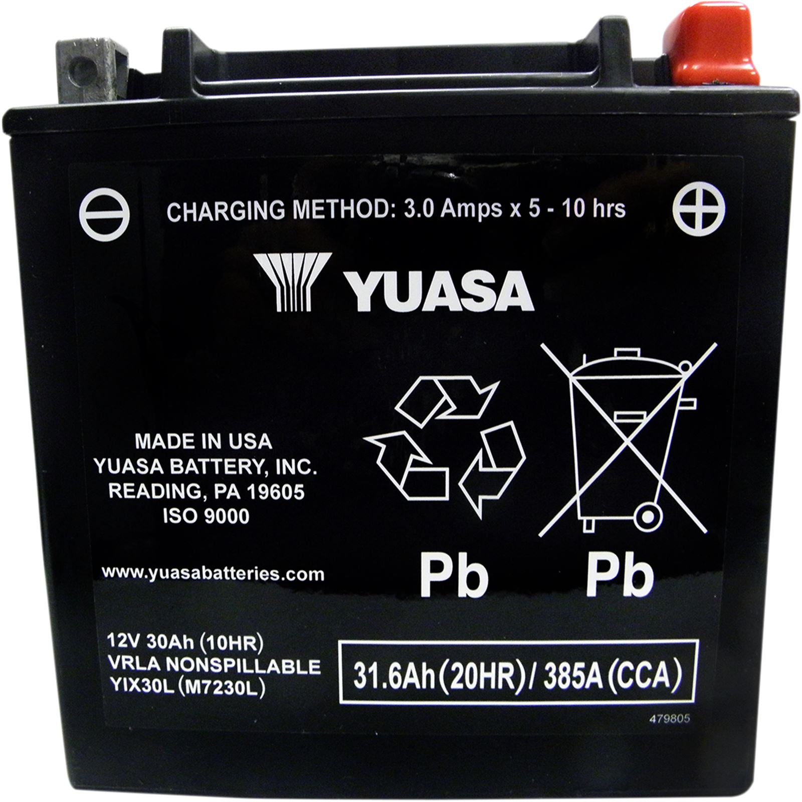 Yuasa Battery YIX30L-BS-PW Maintenance Free YUAM6230XPW_501381
