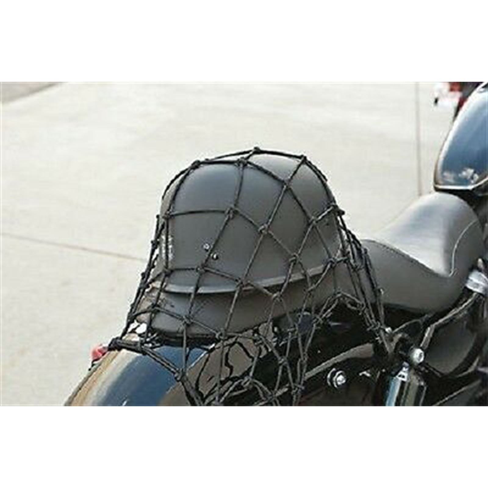 Emgo Universal Motorcycle ATV Cargo Net 15" x 15" - 5mm Cord 6 Hook - Black 78-60500_623113