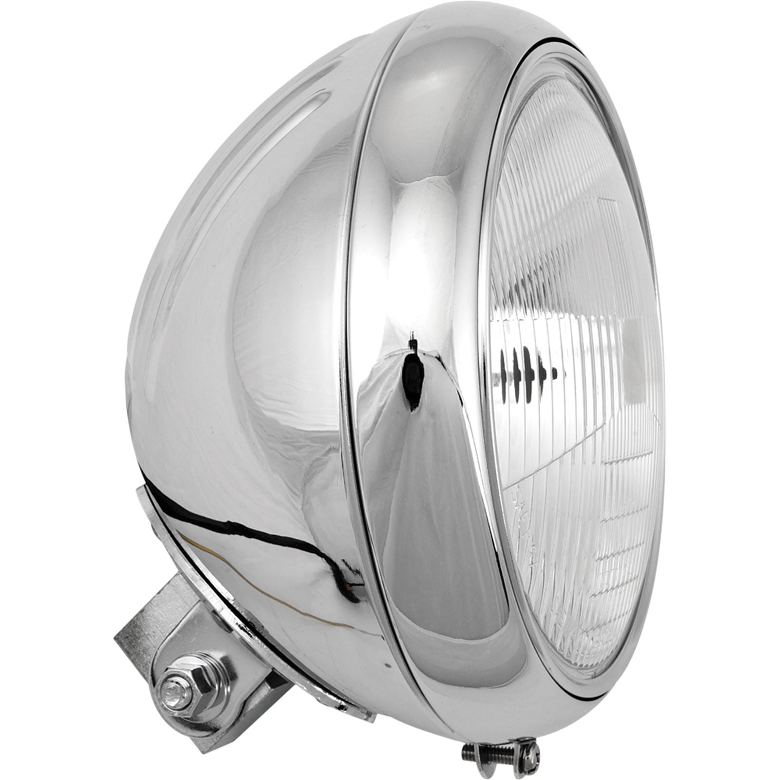 Harddrive 7" Headlight Grooved Shell Chrome  L20-6084GD_27756