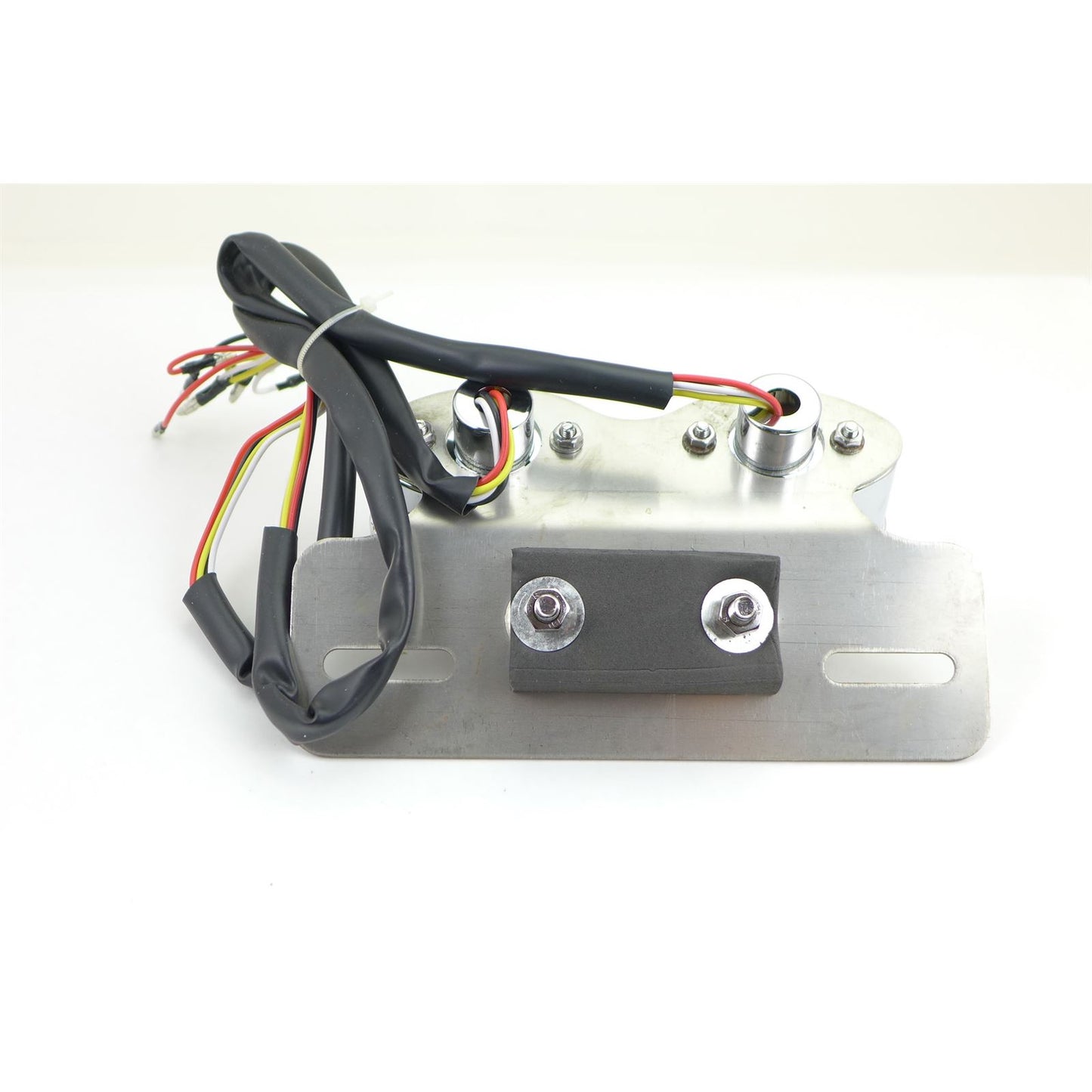 2FastMoto Taillight / Turn Signal Unit Chrome With License Holder - Red Lens 060-045_1153659