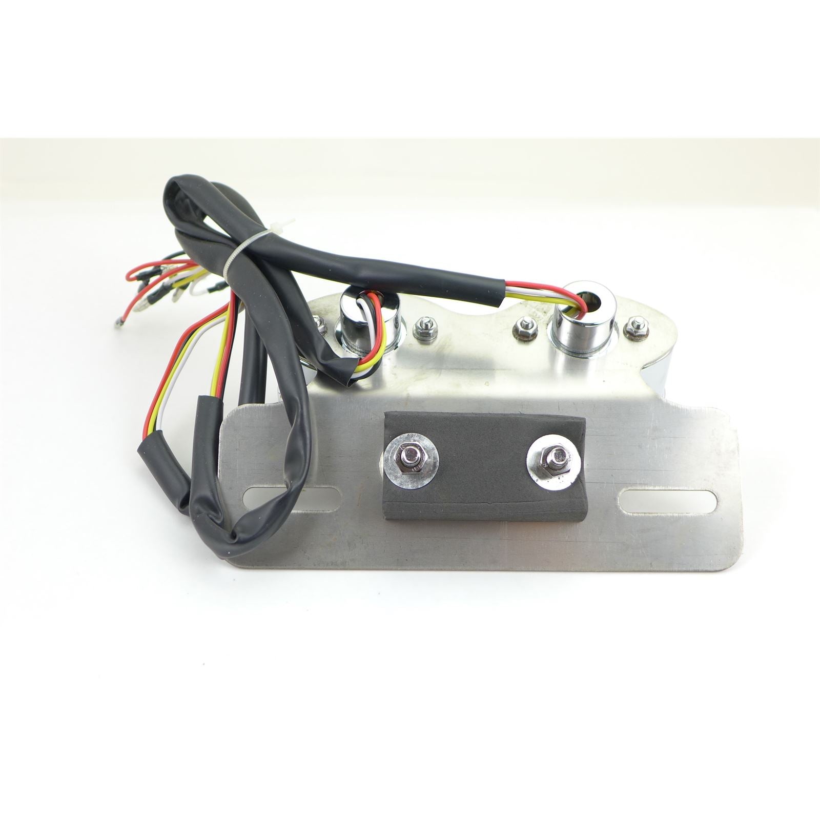 2FastMoto Taillight / Turn Signal Unit Chrome With License Holder - Red Lens 060-045_1153659