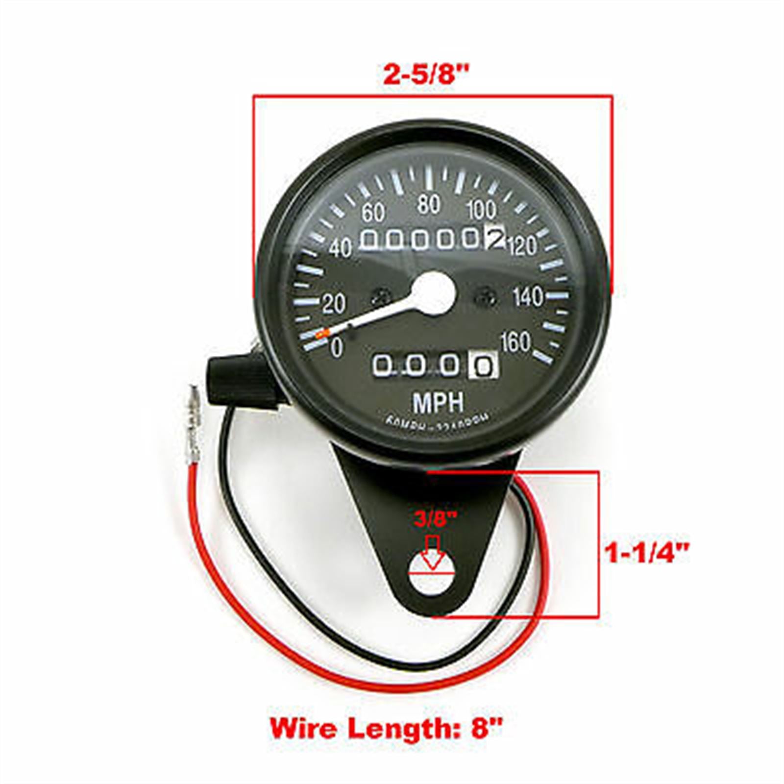 2FastMoto Chrome Speedometer with Trip Odometer for Honda Cafe Racer, CB, CL [MPN: 58-43664]_623719