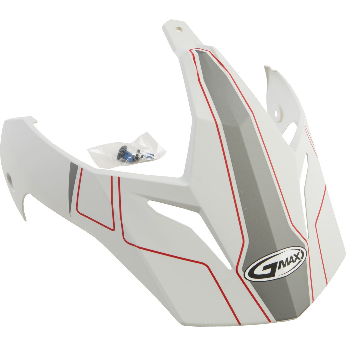 GMax Visor with Screws Expedition Matte White/Red GM-11 G011089_30697