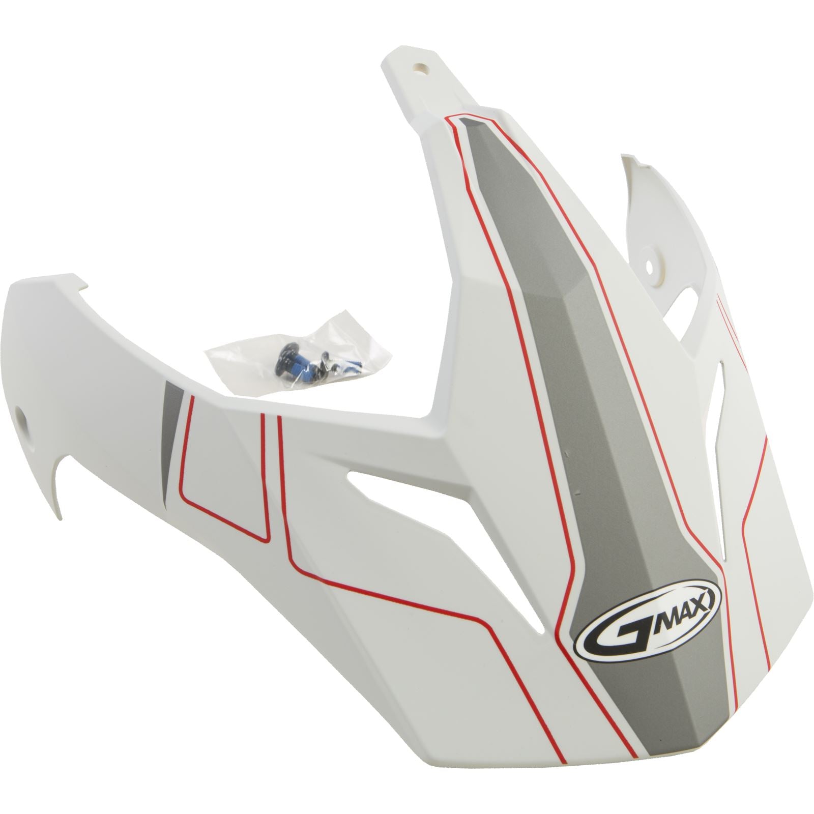 GMax Visor with Screws Expedition Matte White/Red GM-11 G011089_30697