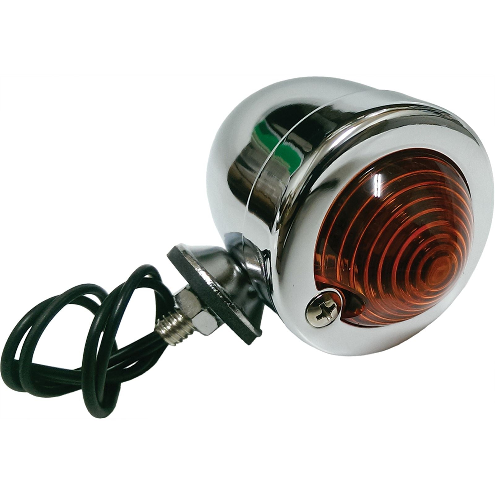 Harddrive Chrome  Bullet Marker Light Amber Lens Dual Filament 28005_32620