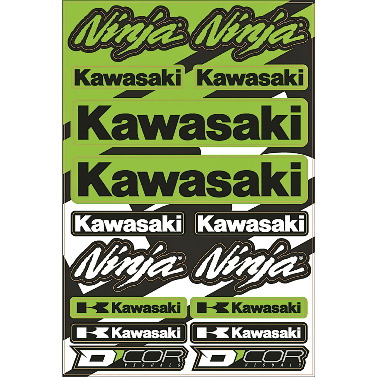 D'Cor Fits Kawasaki  Street Decal Sheet [MPN: 40-20-102]_33111
