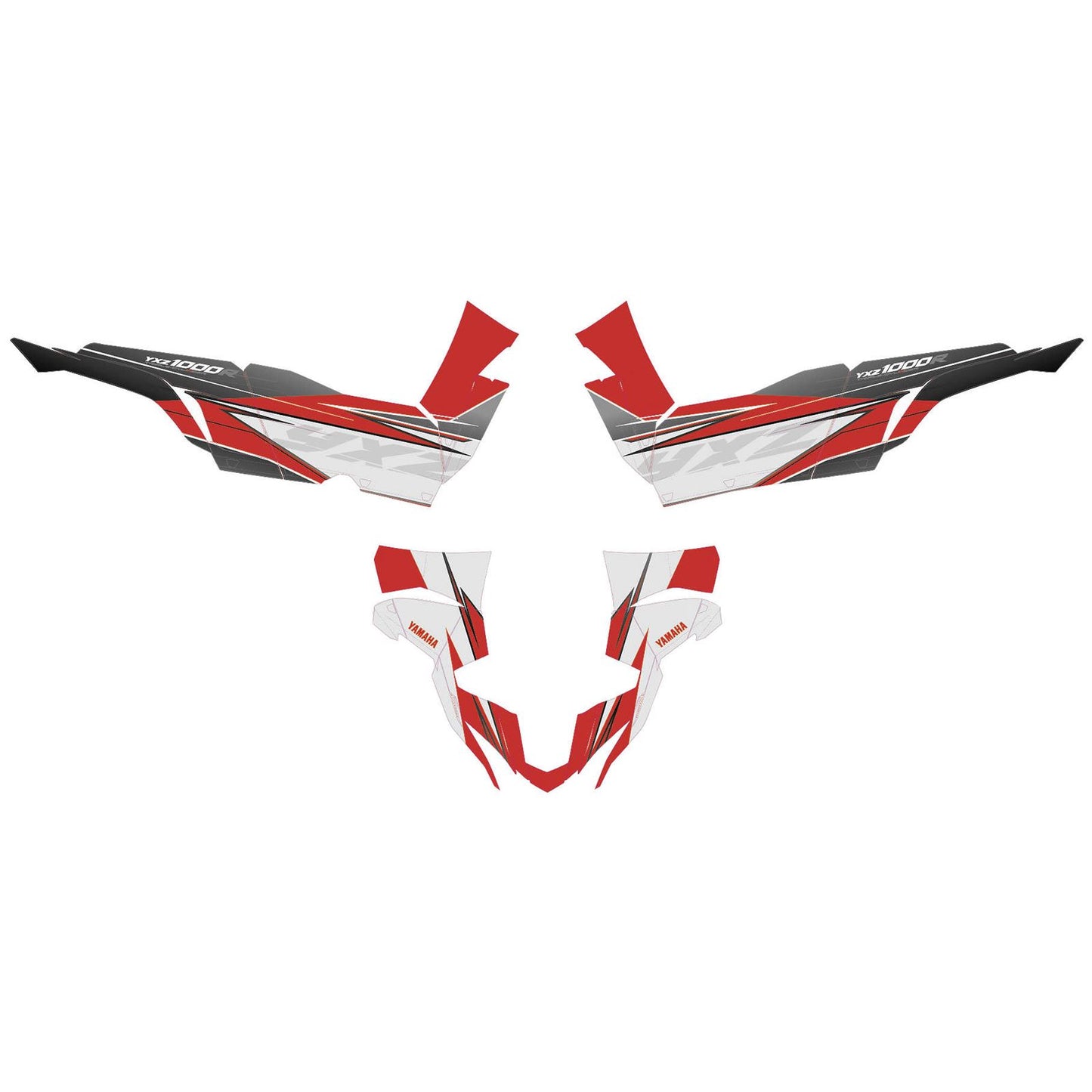 D'Cor Complete Graphic Kit Grey/Red for Yamaha YXZ [MPN: 20-50-468]_33172