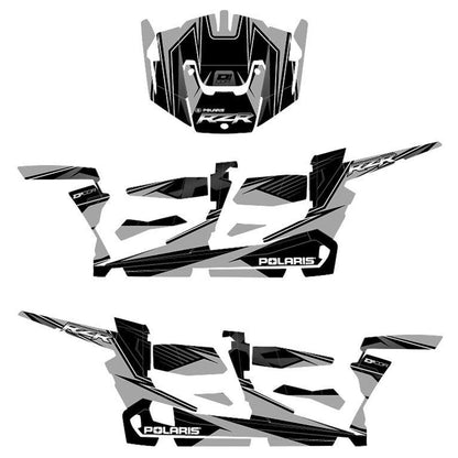 D'Cor Polaris RZR4 Complete Graphic Kit Silver/Black [MPN: 20-60-119]_33215