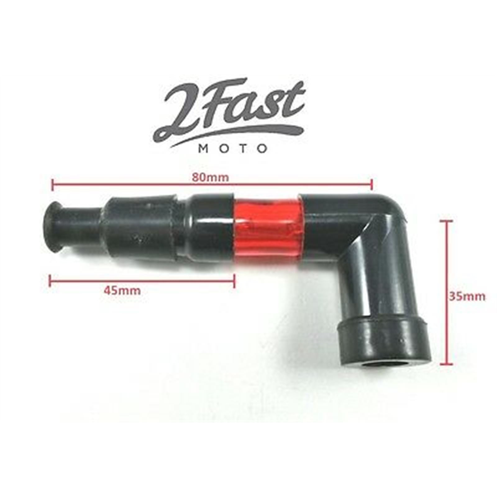 2FastMoto Lighted Spark Plug Cap 90 Degree Red Looks Like Neon Universal Fit SPC-24-RED_654226