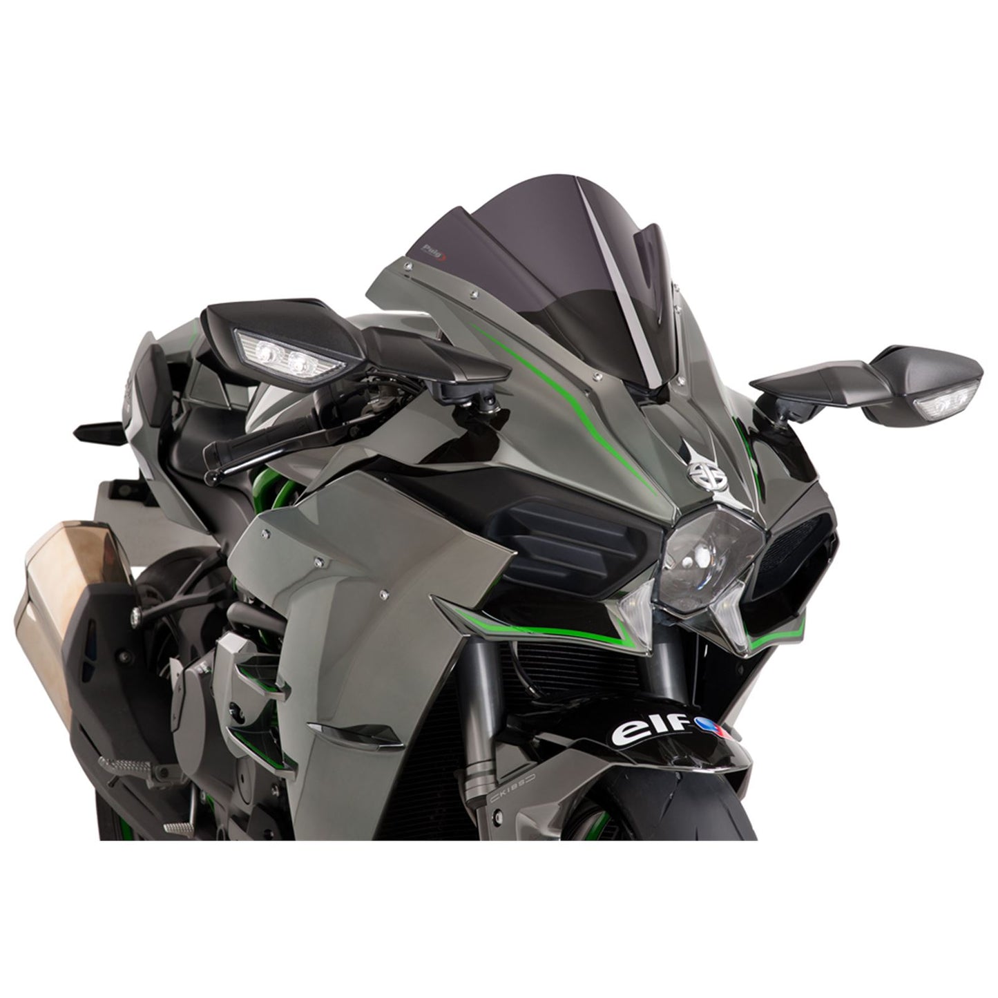 Puig Racing Windscreen - Dark Smoke for Kawasaki  7631F_36989