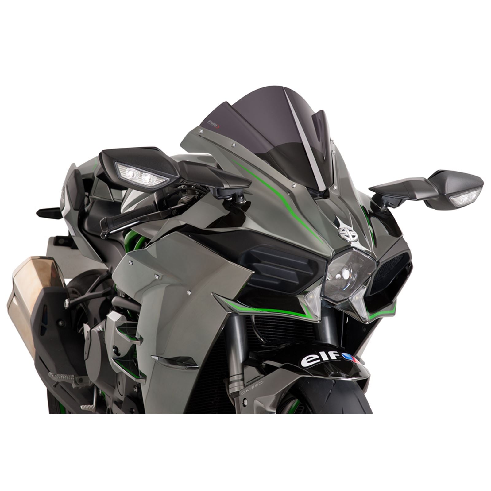 Puig Racing Windscreen - Dark Smoke for Kawasaki  7631F_36989