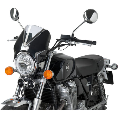 Puig Retrovision Windscreen - Black/Clear for Honda [MPN: 7593W]_461285