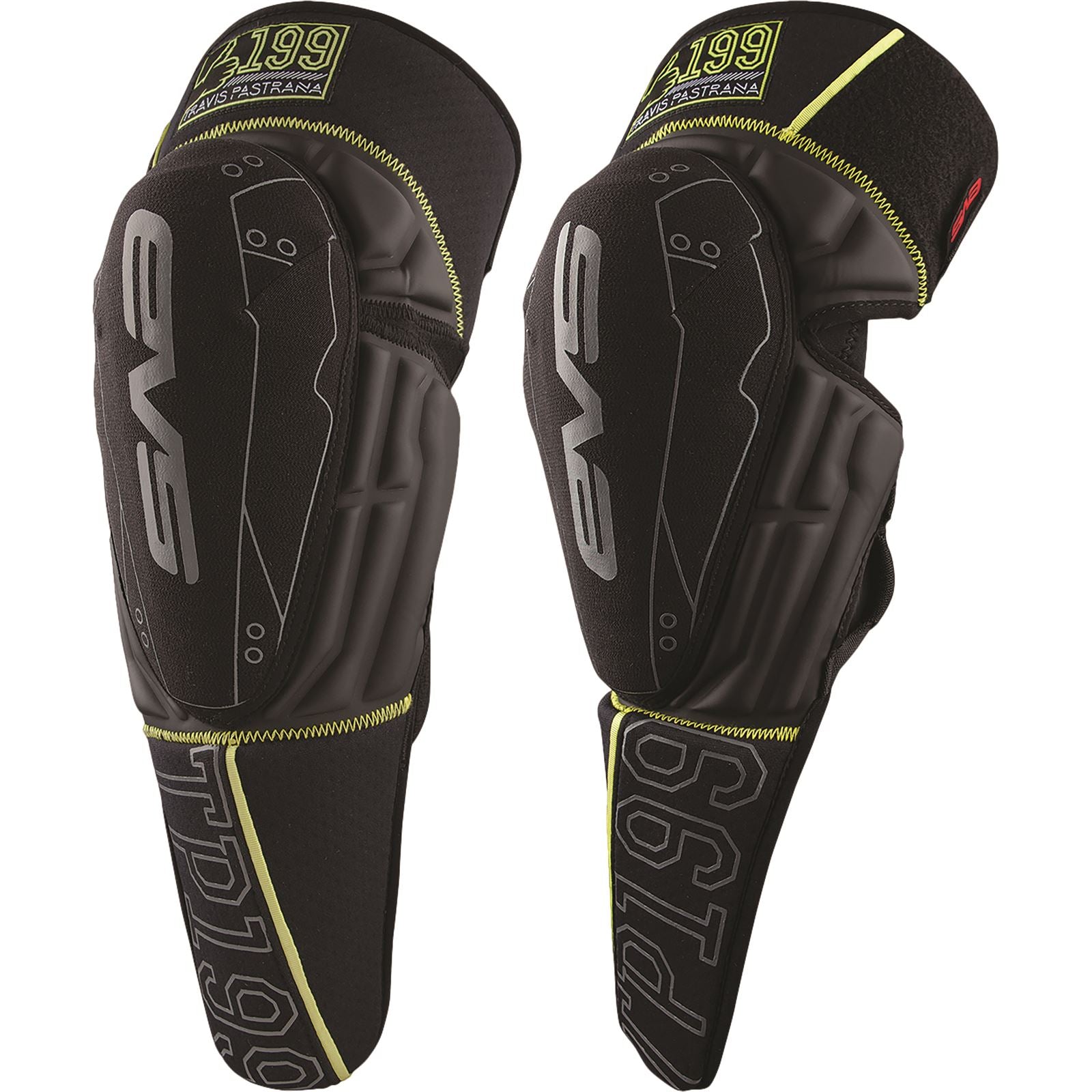EVS Sports TP199 Knee Guards Black/Hi-Vis  Youth [MPN: TP199K-BK-Y]_37767