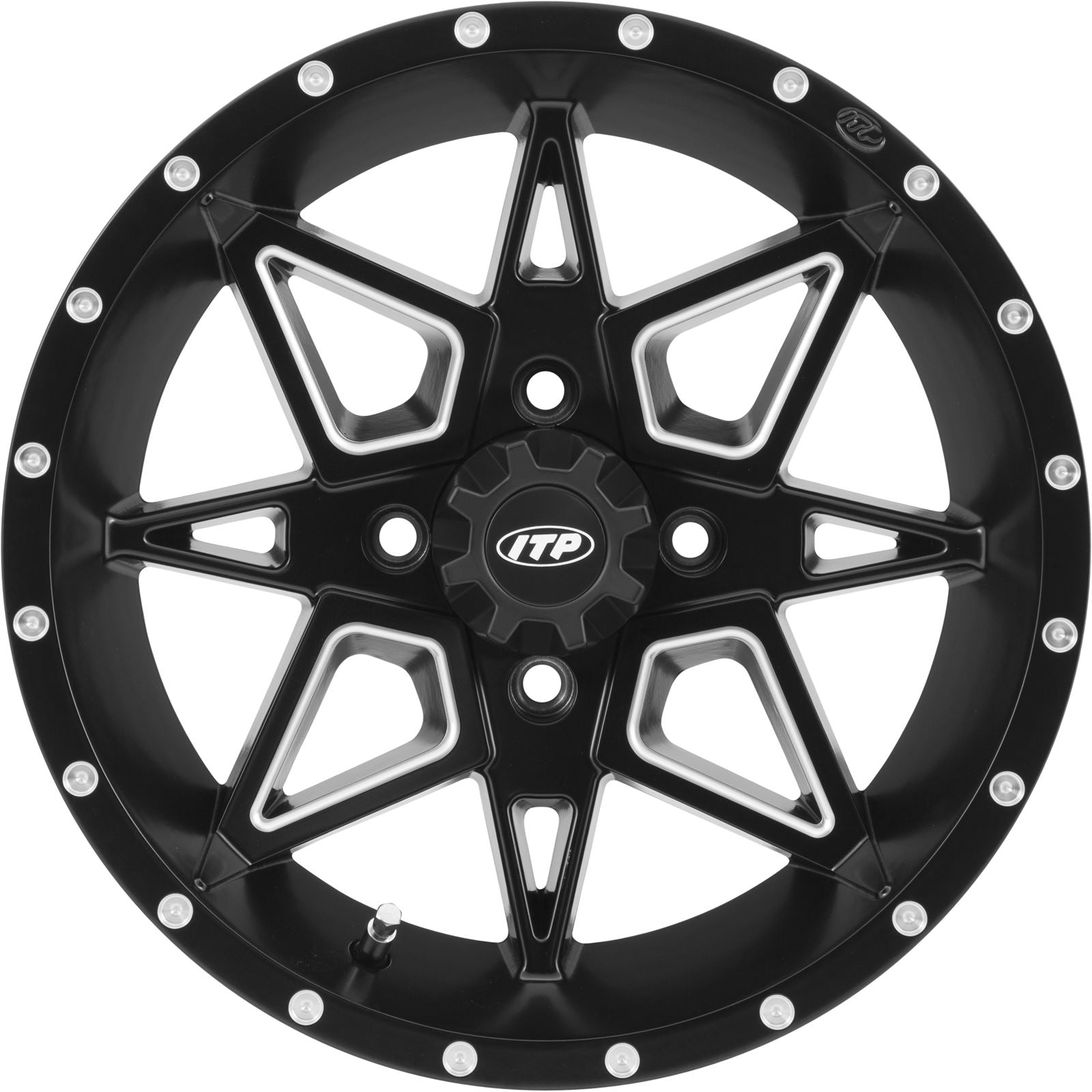 ITP Tornado Wheel - Rear 14x7 - 4/110 - 2+5 Matte Black/Machined 1421954727B_39051