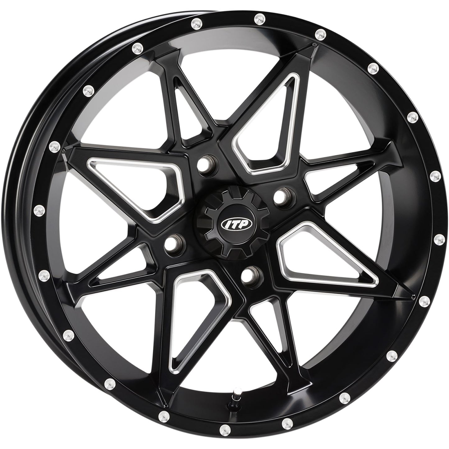 ITP Tornado Wheel - Rear 14x7 - 4/110 - 2+5 Matte Black/Machined 1421954727B_397870