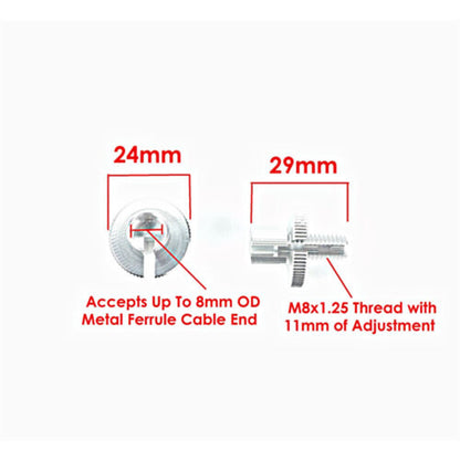 2FastMoto 8mm Anodized Aluminum Cable Adjuster with Larger Adjusting Nut 2 Pack 34-67082_667414