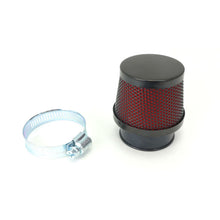 2FastMoto 30mm Small Round Tapered Pod Filter Black With Red Mesh 25-38017_670307