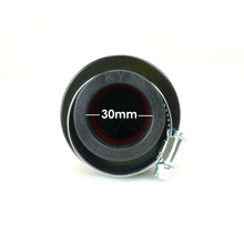 2FastMoto 30mm Small Round Tapered Pod Filter Black With Red Mesh 25-38017_670308