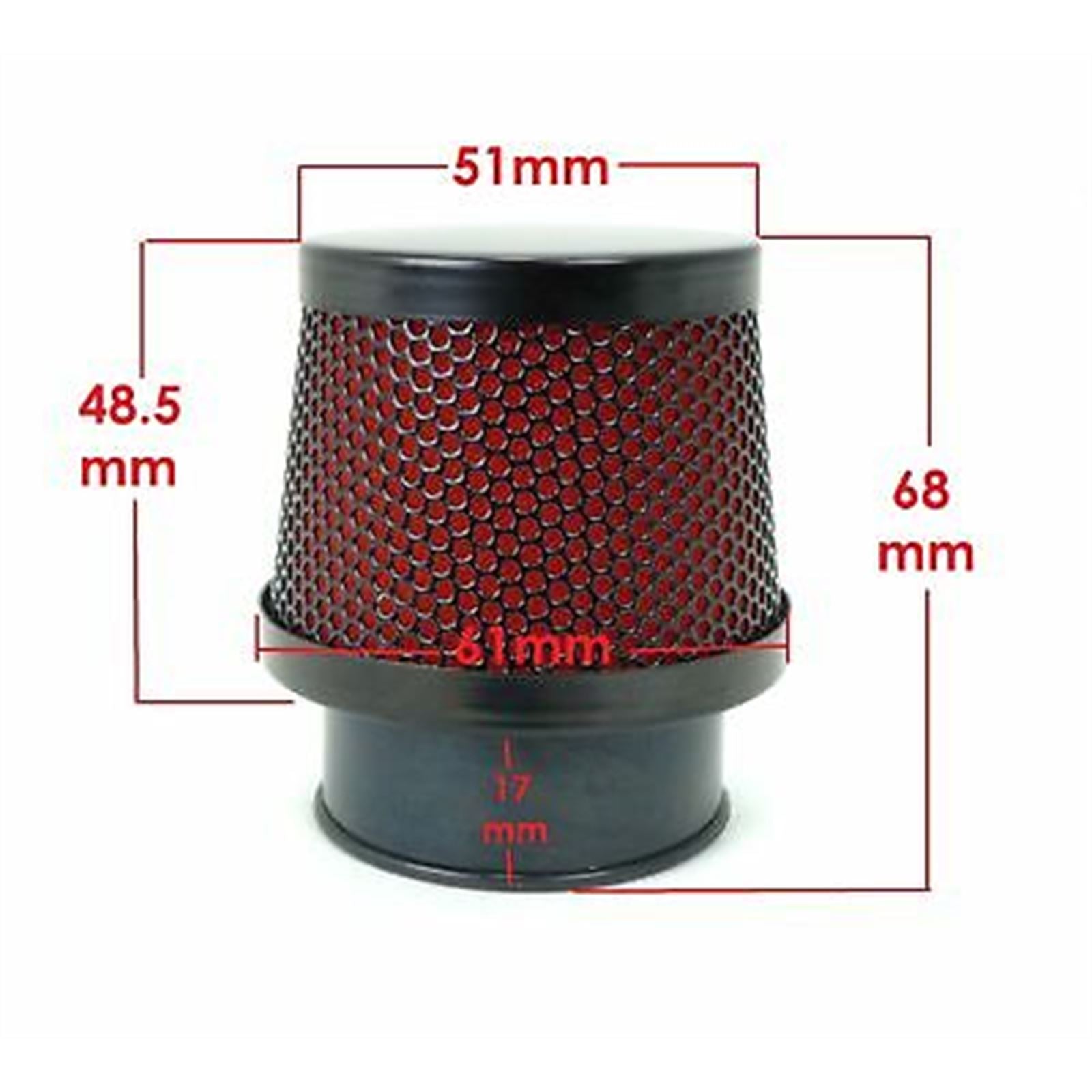 2FastMoto 38mm Small Pod Filter Round Tapered Black and Red 25-38021_636898