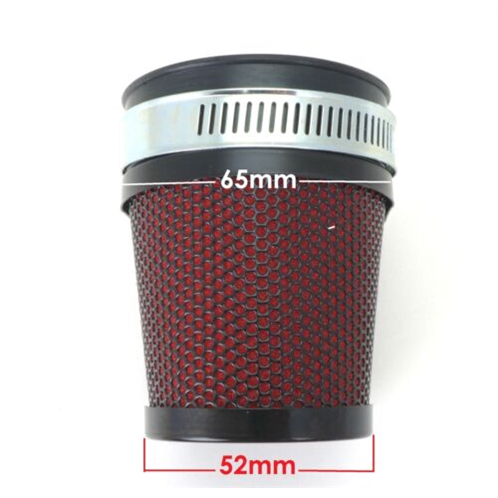 2FastMoto Pod Air Filter 45mm Oval Black Body/Cap with Red Foam  25-38036_632723