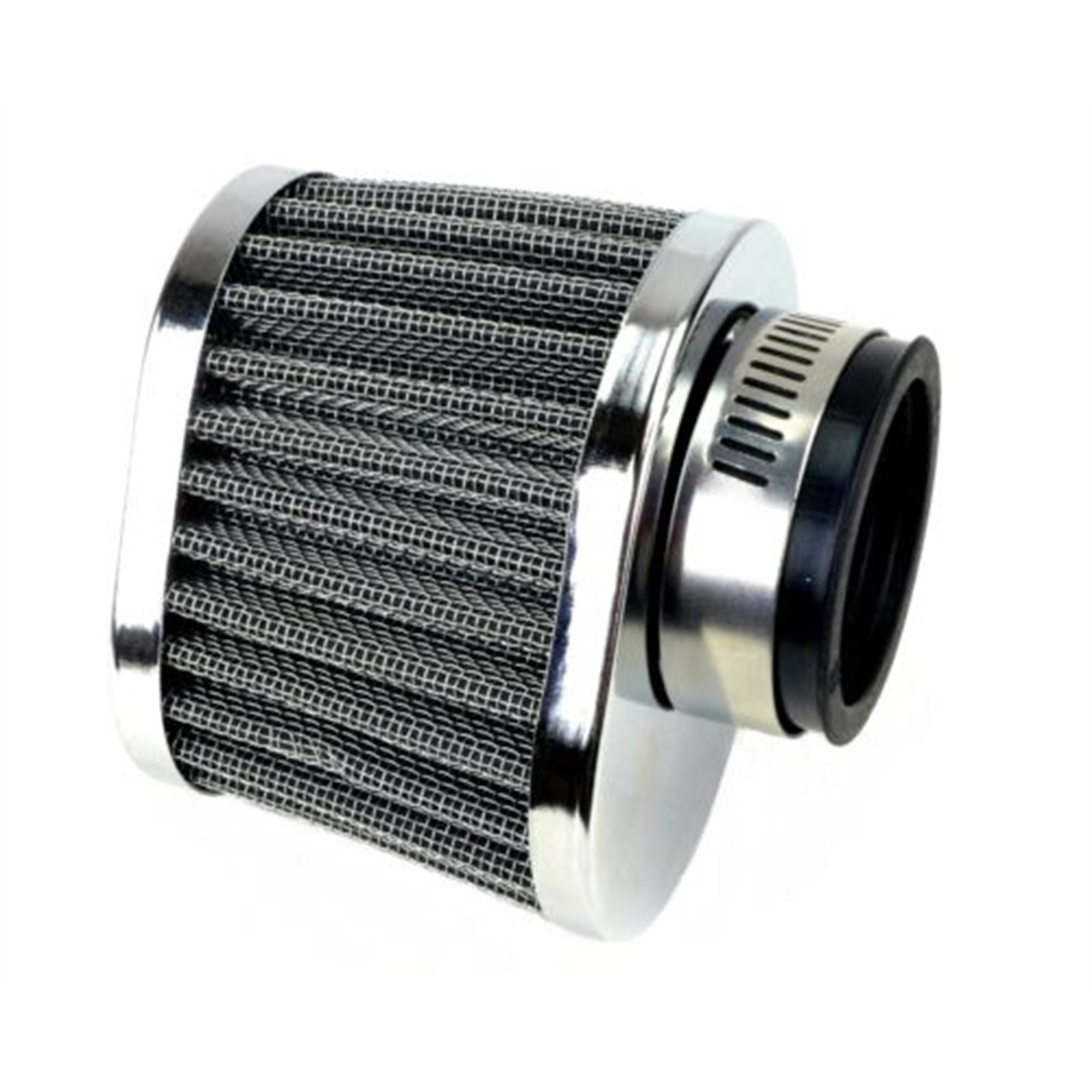 2FastMoto Steel Wire Mesh Pod Air Filter Oval 39mm Clamp-On Offset Flange Chrome  25-24181_629243