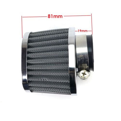 2FastMoto Steel Wire Mesh Pod Air Filter Oval 39mm Clamp-On Offset Flange Chrome  25-24181_629384