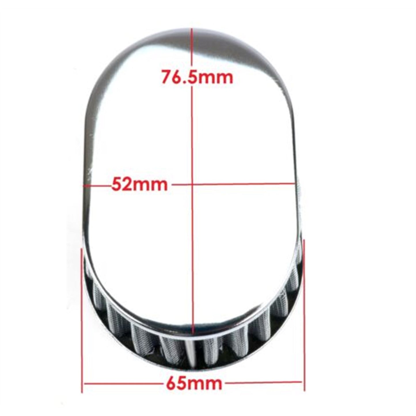 2FastMoto Steel Wire Mesh Pod Air Filter Oval 39mm Clamp-On Offset Flange Chrome  25-24181_629263