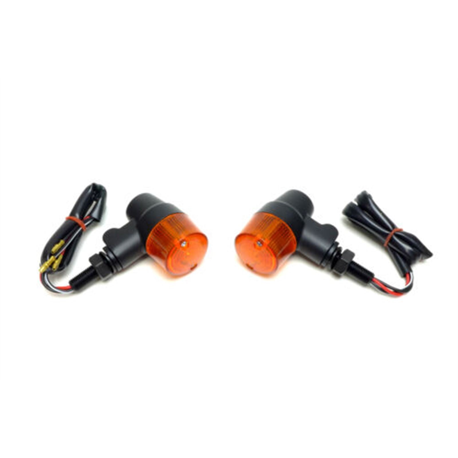 2FastMoto Marker Lights Turn Signals Black Body Amber Lens 3-Wire 12 Volt - Pair 25-8632_671466