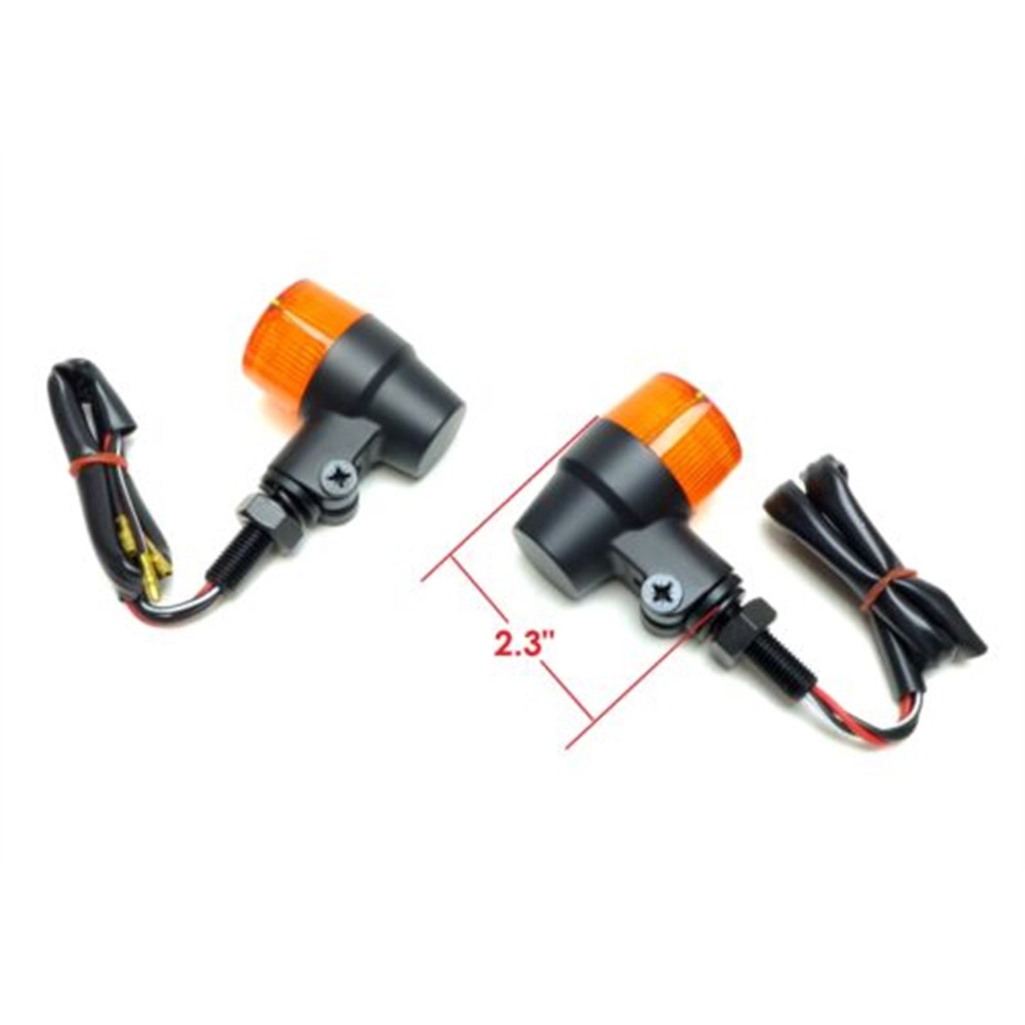 2FastMoto Marker Lights Turn Signals Black Body Amber Lens 3-Wire 12 Volt - Pair 25-8632_671465