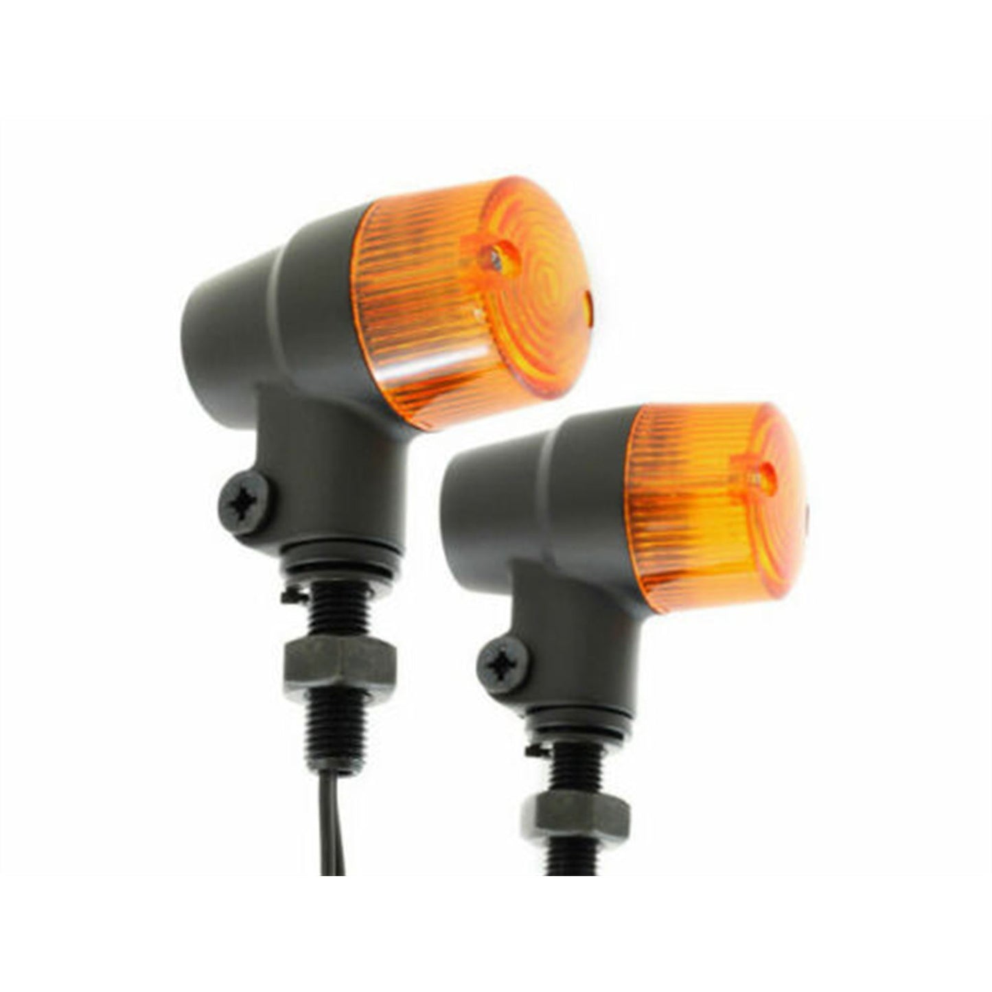 2FastMoto Marker Lights Turn Signals Black Body Amber Lens 3-Wire 12 Volt - Pair 25-8632_671464