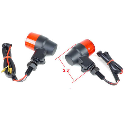 2FastMoto Pair of Marker Lights Turn Signals Black Body Red Lens - 3-Wire 12 Volt 25-8636_629828