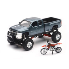 New-Ray Toys Replica 1:32 Truck/Race Bike Chevy - Gray and Honda Bike - Red SS-54426_39936