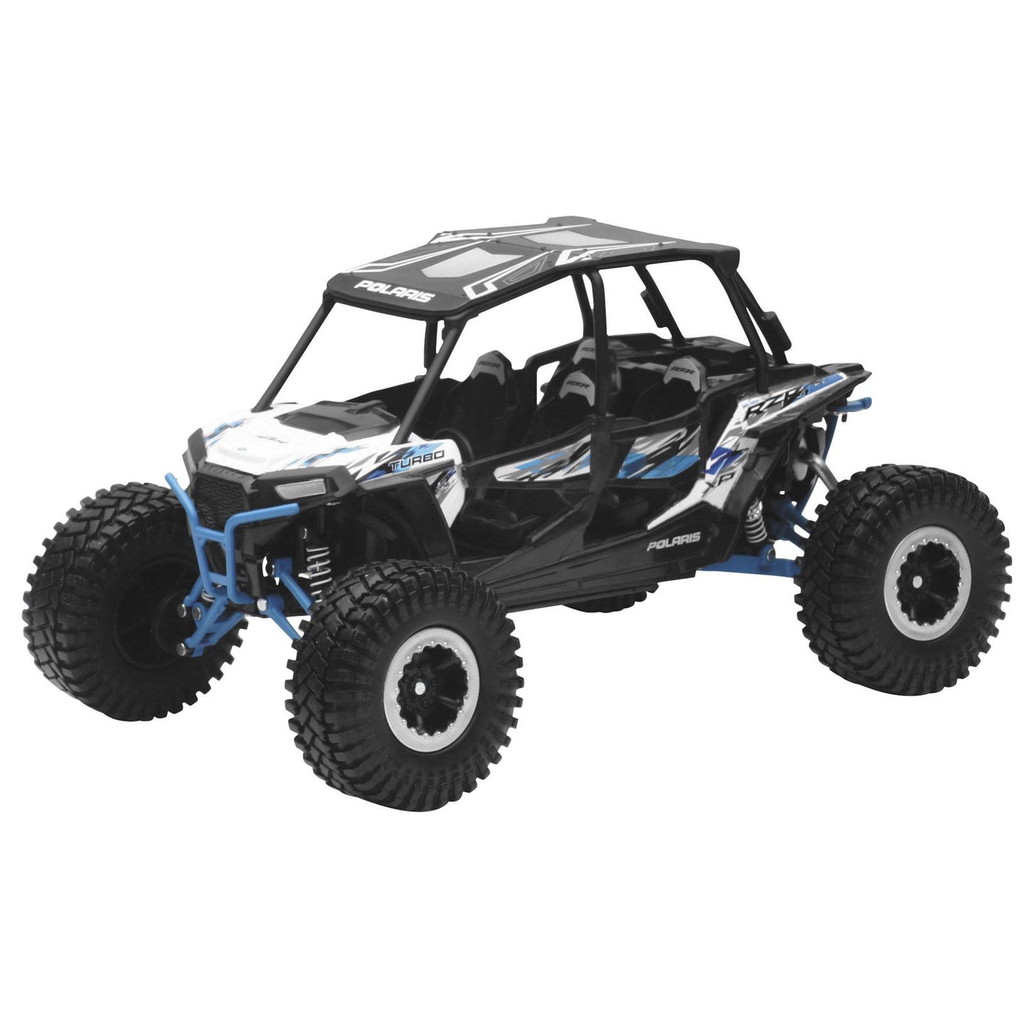 New-Ray Toys Replica 1:18 UTV Polaris RZR 4 Turbo XP Rock Crawler White Lightning 57976A_39993
