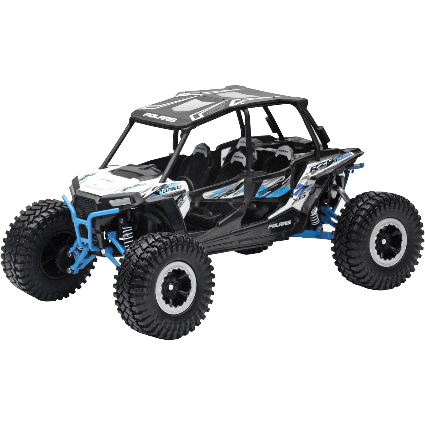 New-Ray Toys Replica 1:18 UTV Polaris RZR 4 Turbo XP Rock Crawler White Lightning 57976A_39994