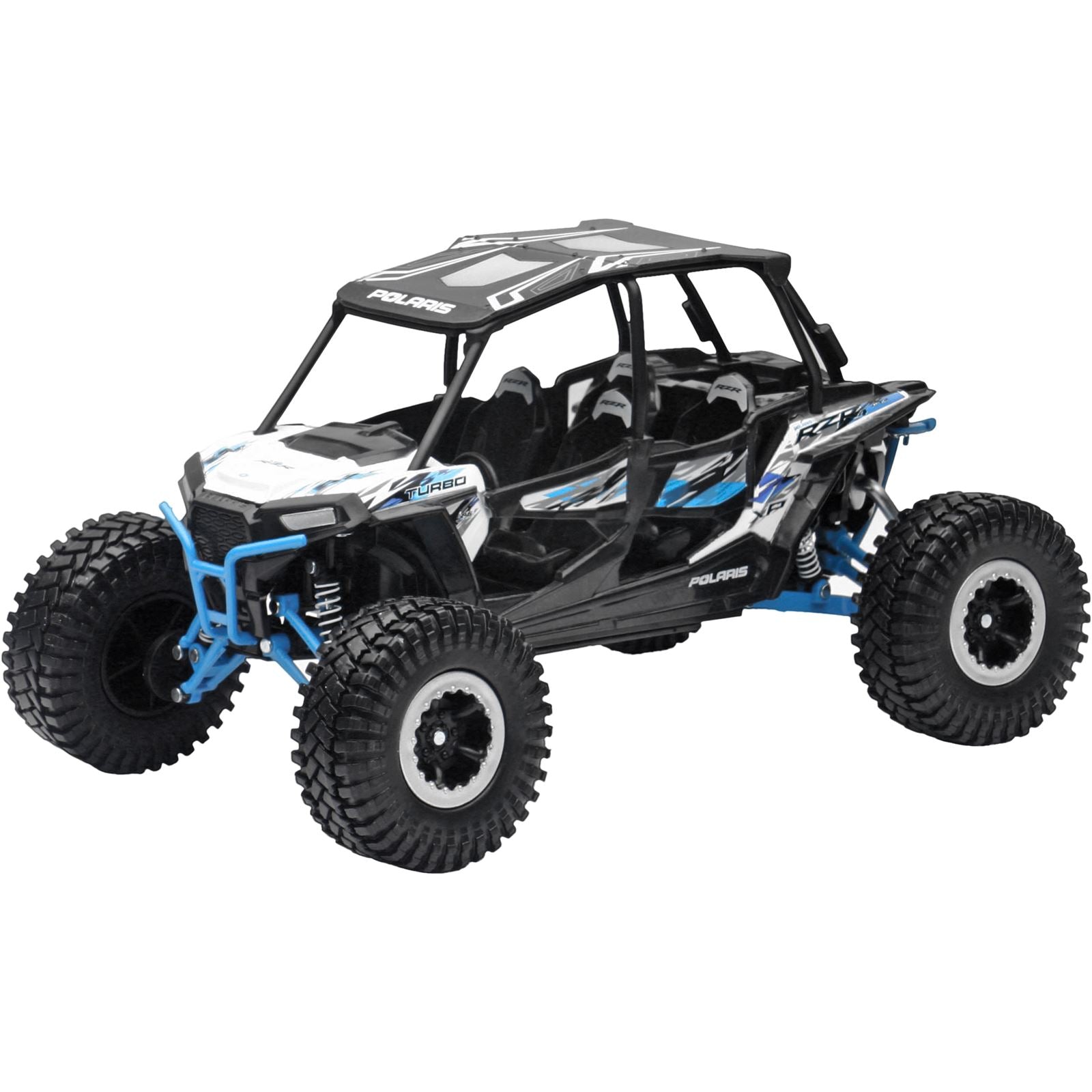New-Ray Toys Replica 1:18 UTV Polaris RZR 4 Turbo XP Rock Crawler White Lightning 57976A_39994