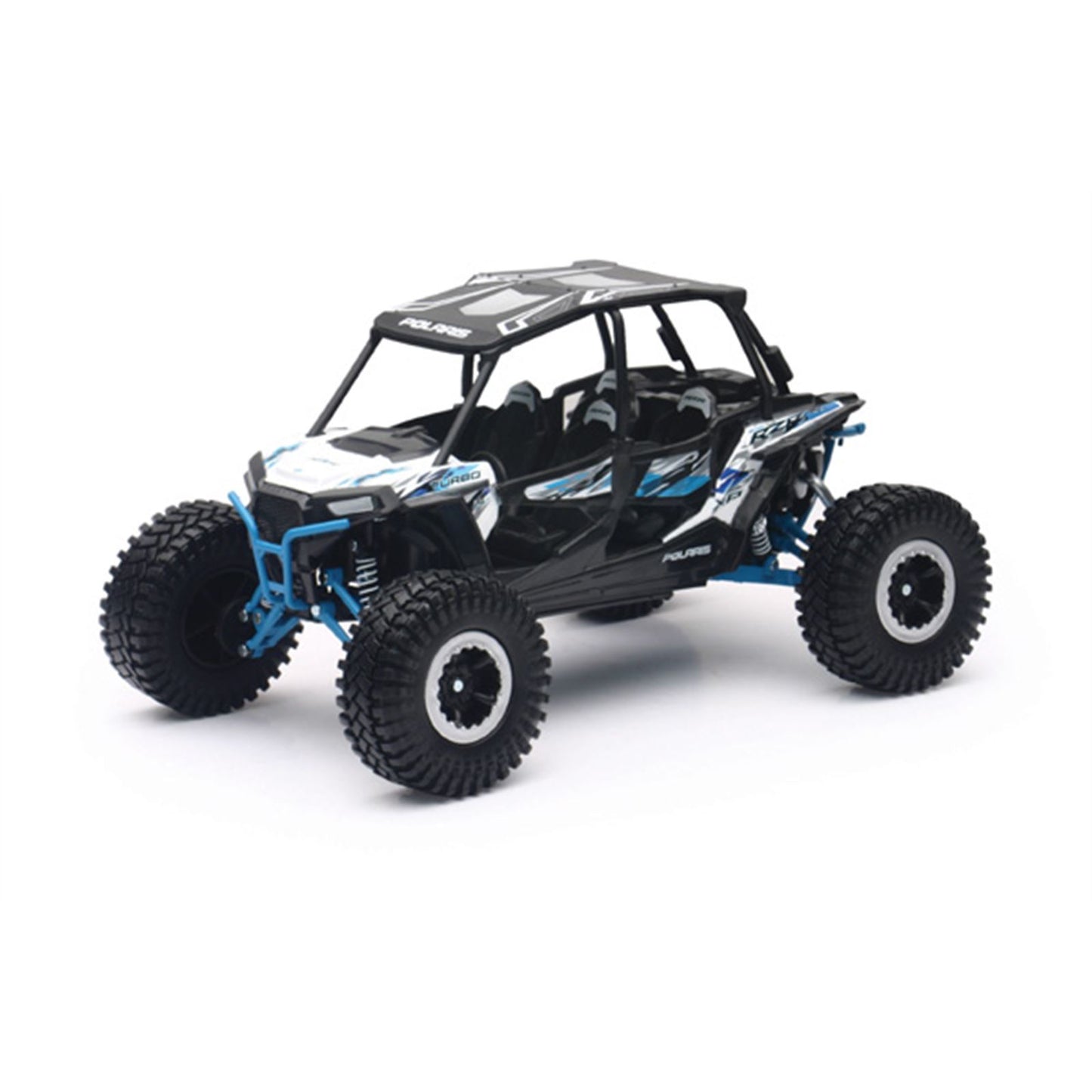 New-Ray Toys Replica 1:18 UTV Polaris RZR 4 Turbo XP Rock Crawler White Lightning 57976A_557158