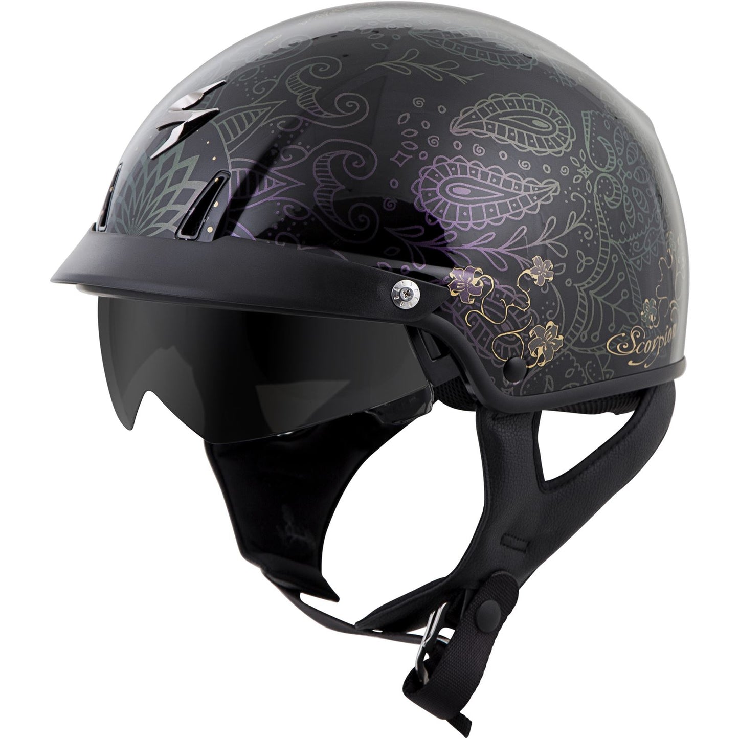 ScorpionEXO EXO-C110 Azalea Helmet Black/Gold Medium C11-2404_56584