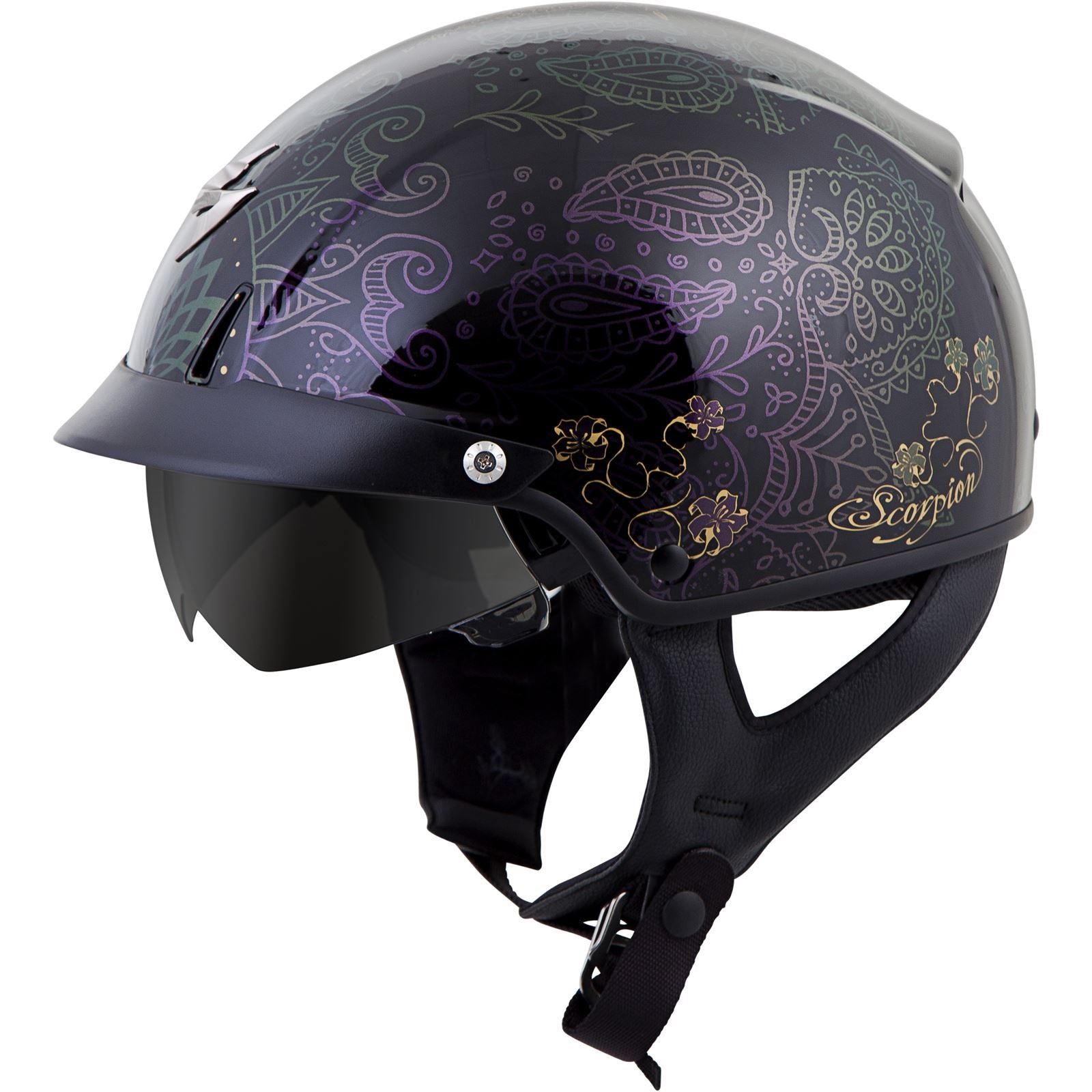 ScorpionEXO EXO-C110 Azalea Helmet Black/Gold Medium C11-2404_56586