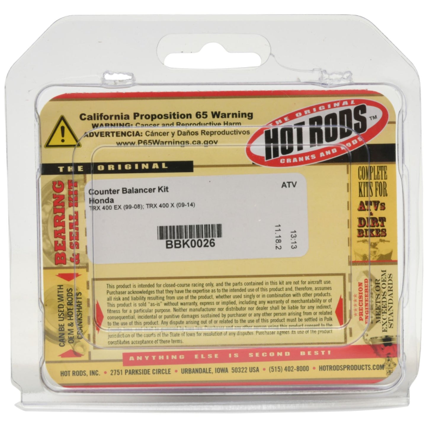 Hot Rods Counter Balancer Kit BBK0026_1650075