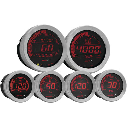 Koso HD-02 Series Gauge Kit Silver Bezel Oil Temp BA050905_64211