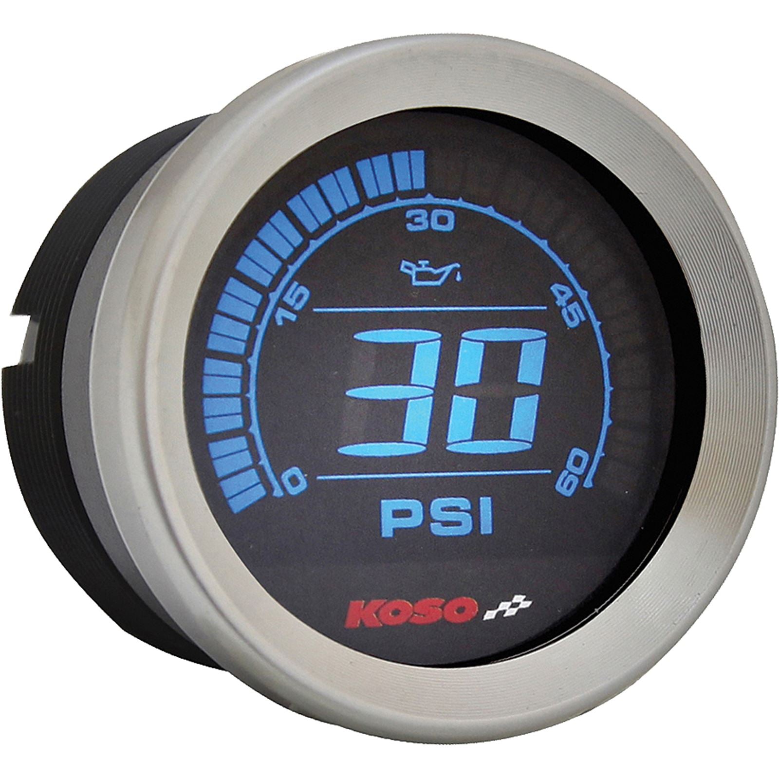 Koso HD-02 Series Gauge Kit Silver Bezel Oil Temp BA050905_64214